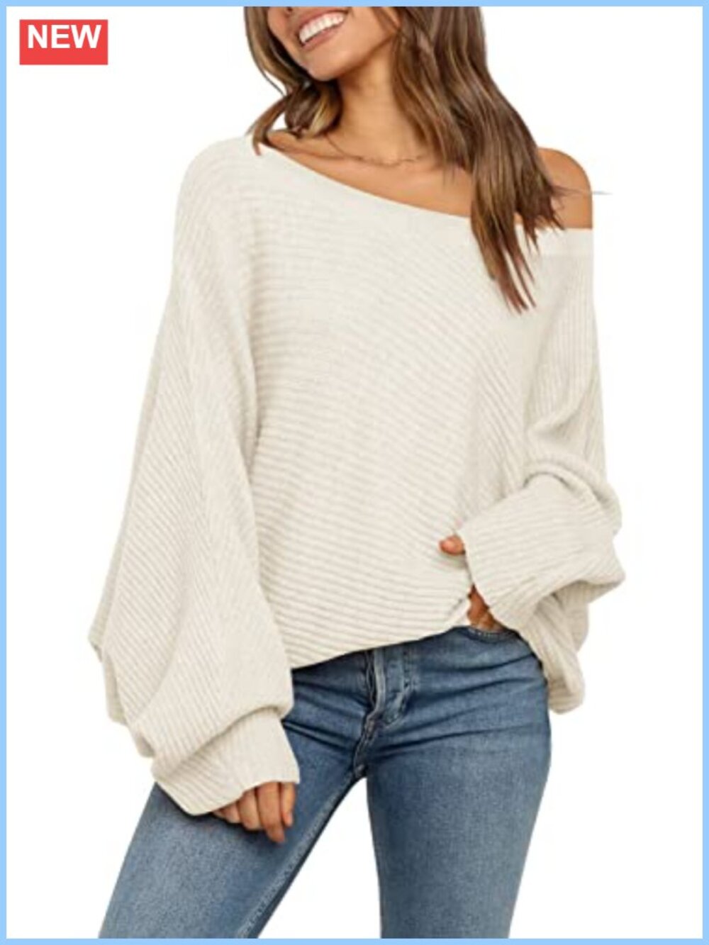 Oversized Off Shoulder Slouchy Knit Pullover Sweater